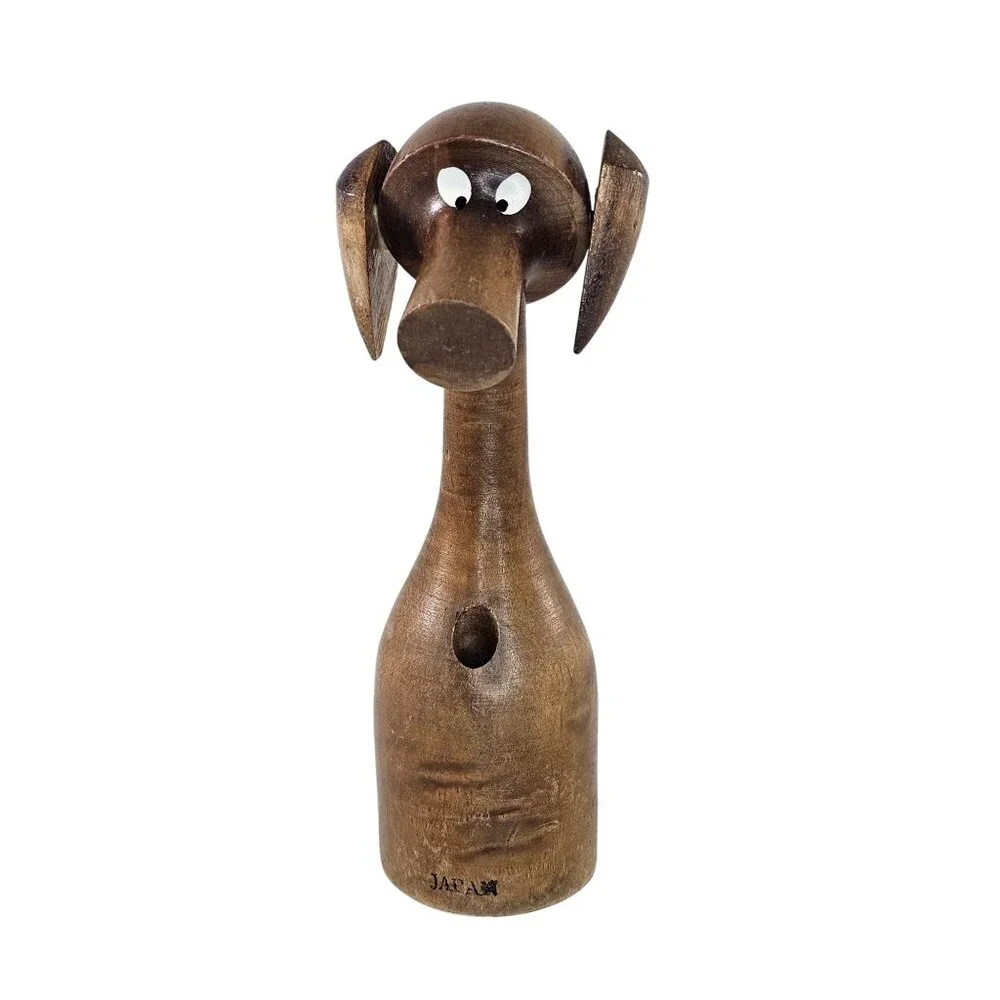 1964 Timber Line Woodcraft Wooden Puppy Dog Pen Pencil Holder Desk Figurine